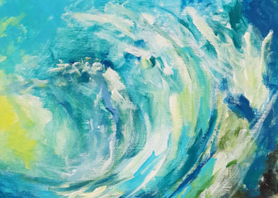1 P Fleury-Vallée - La vague Peinture acrylique sur toile de lin 50 x 50 cm épaisseur 2,5 - Année 2018